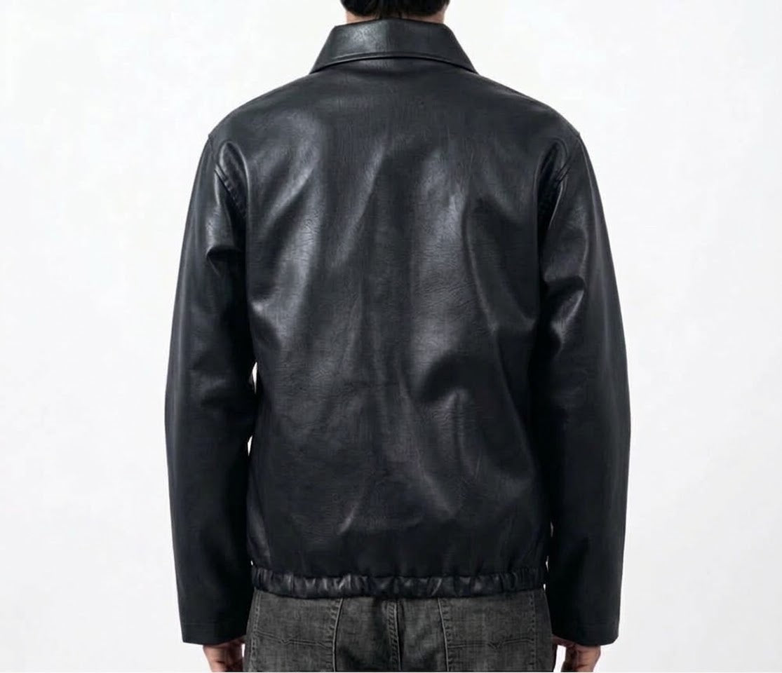 PU Leather Jacket for Men – Black & Burgundy