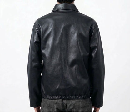 PU Leather Jacket for Men – Black & Burgundy